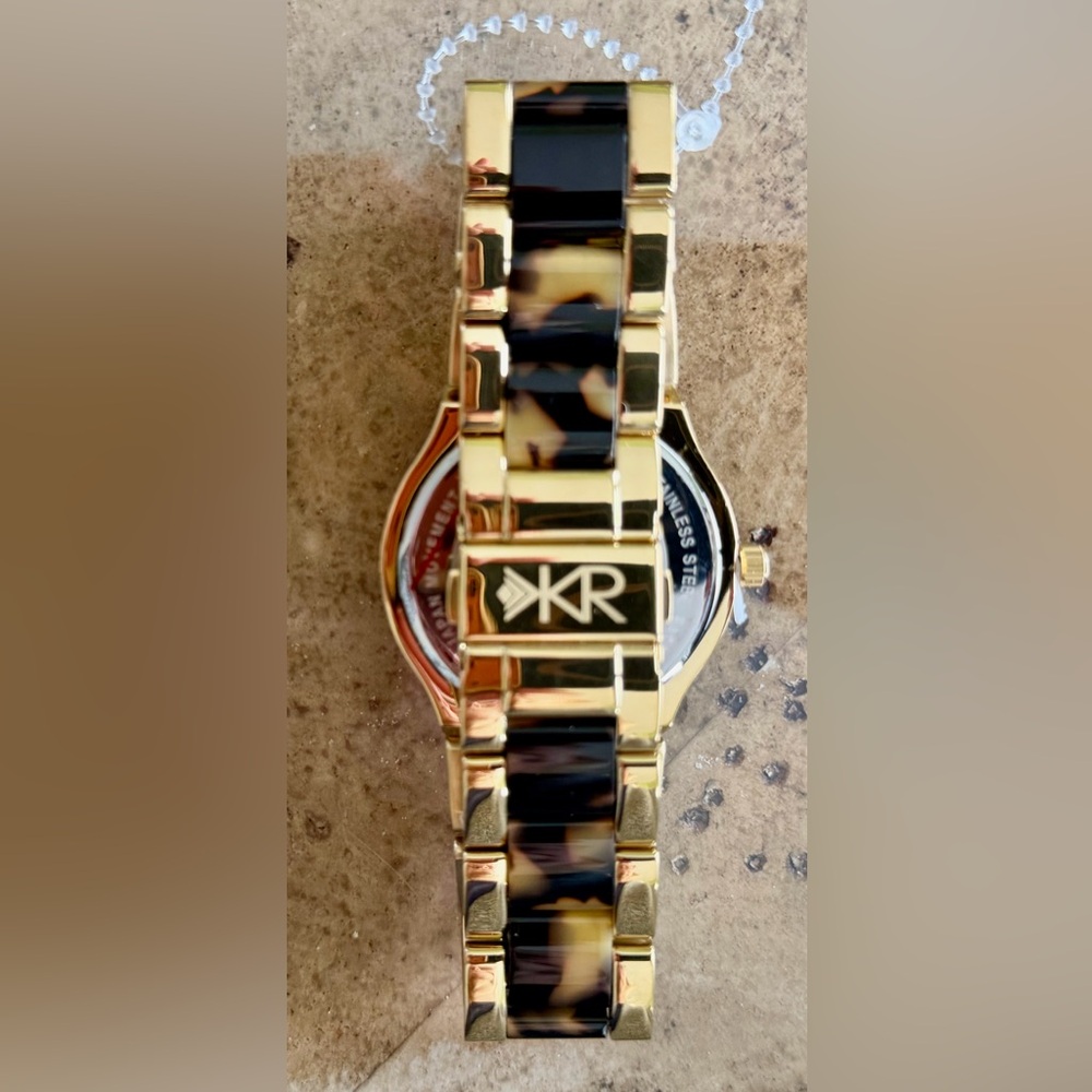 Silpada "Timeless Tortoise” Resin Stainless Steel Gold Watch KRT0061 NWT - Picture 4 of 8